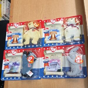 American Trio Teeny Beanie Babies 1996 McDonalds Complete Set Plus Extra 1